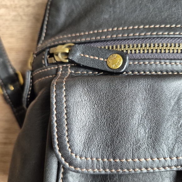 Vintage Fossil Small Black Soft Genuine Leather Mini Backpack Purse 10\